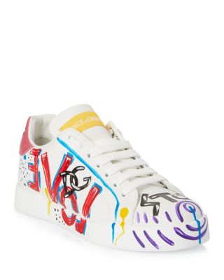 Fashion dolce and gabbana graffiti sneakers