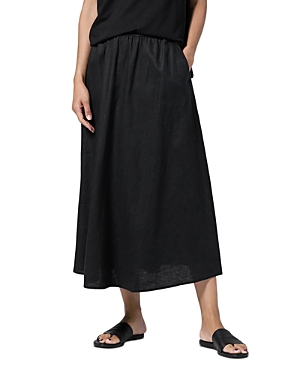 Eileen Fisher Organic Linen Skirt In Black