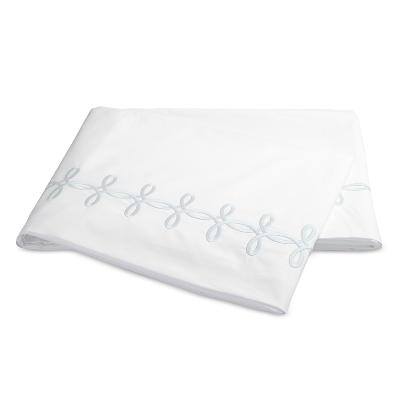 Matouk Gordian Knot Percale Flat Sheet, Full/queen In Blue