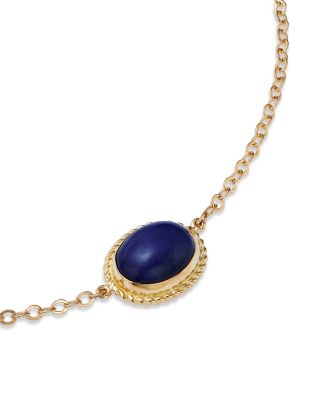 Blue Lapis Station Bracelet in 14K Yellow Gold