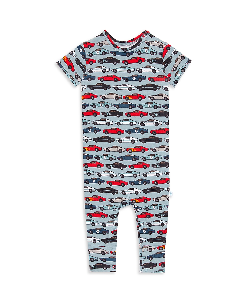Posh Peanut Baby Boy's Miles Car Print Short-sleeve Jumpsuit In Open Blue