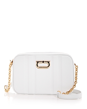 Ferragamo Cc Embosse Quilted Leather Crossbody In Optic White