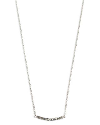 Argento Vivo Hammered Bar Necklace in Sterling Silver, 16-18