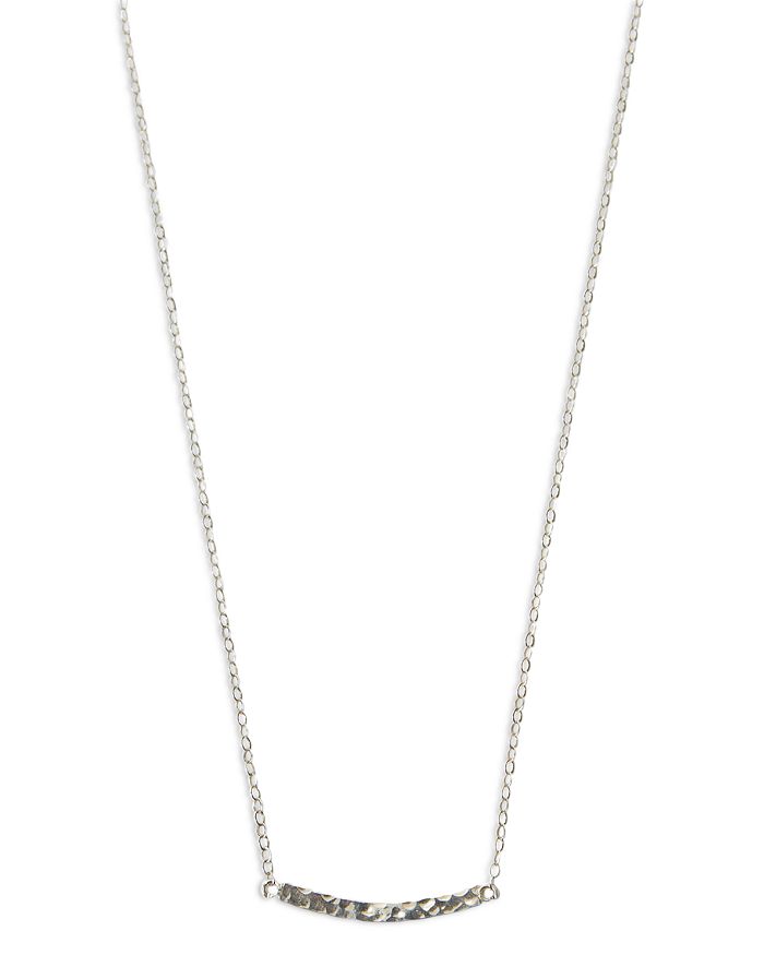 Argento Vivo Hammered Bar Necklace in Sterling Silver 16