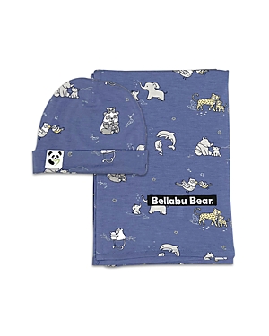 Bellabu Bear Unisex Swaddle Blanket & Beanie Set - Baby