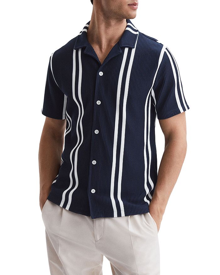REISS Castle Slim Fit Button Down Camp Shirt Bloomingdale s