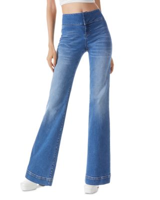 Alice and Olivia - Olivia High Rise Flare Jeans in Best Intentions