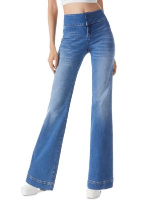 Olivia High Rise Cross Over Crop Flare Jeans