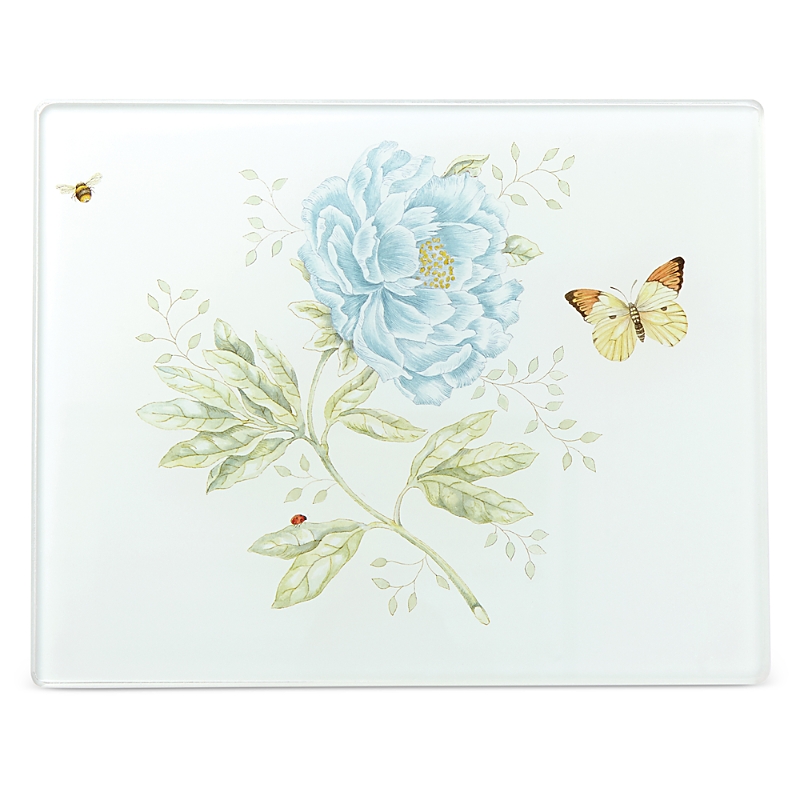 Lenox Butterfly Meadow Small Glass Cutting Board In White
