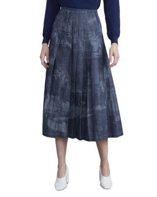 Lafayette 148 New York - Cotton Pleated Midi Skirt
