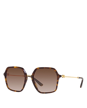 Shop Dolce & Gabbana Square Sunglasses, 56mm In Havana/brown Gradient