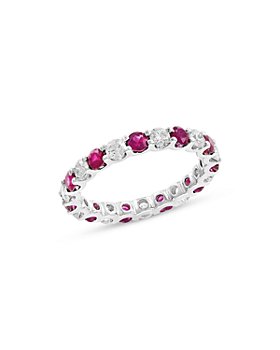 Bloomingdale's - Ruby & Diamond Eternity Band in 14K White Gold - 100% Exclusive