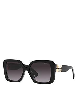 Miu Miu Square Sunglasses, 56mm In Black/gray Gradient