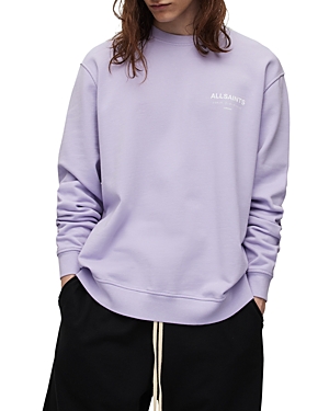 Shop Allsaints Underground Organic Cotton Graphic Sweatshirt In Lavender Lilac