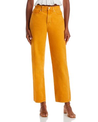 Madewell High Rise Baggy Straight Jeans in Ochre Fresh