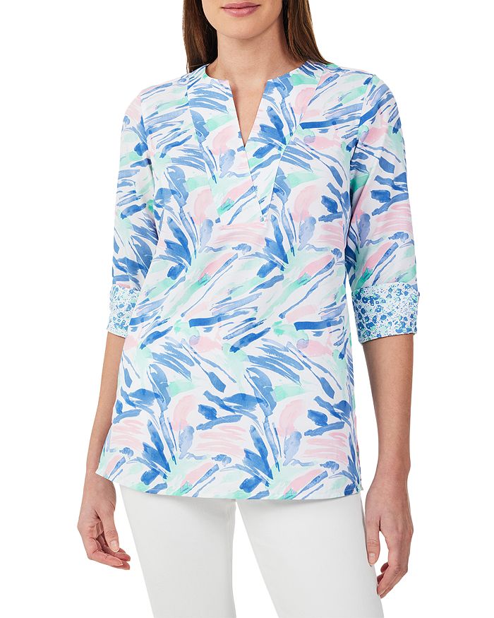 Foxcroft Vena Three Quarter Sleeve Shirt | Bloomingdale's