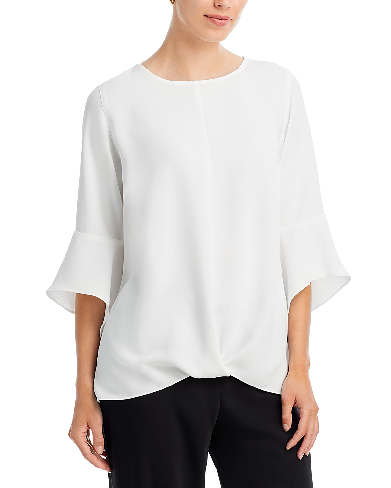 Shop Caroline Rose Twisted Hem Top In White