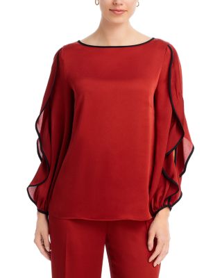 Misook - Butterfly Sleeve Crepe Top
