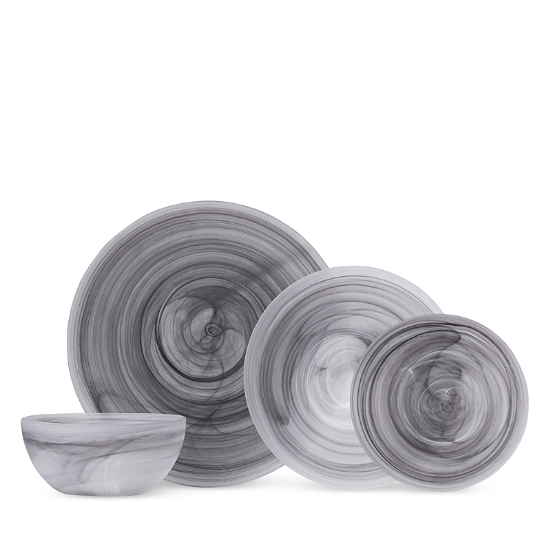 Fortessa La Jolla Glass 16pc Grey Dinnerware Set Service For 4 In Gray