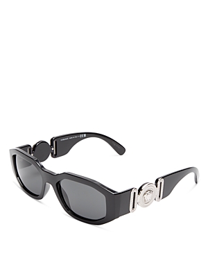Versace Square Sunglasses, 53mm In Black/dark Gray Solid