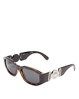 Versace Square Sunglasses, 53mm In Dark Havana/gray Solid