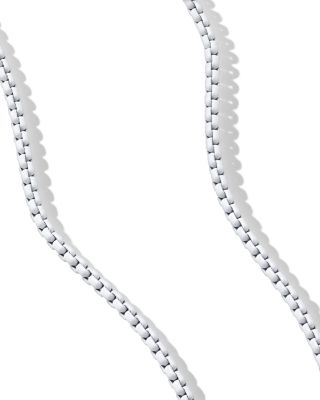 14K Yellow Gold & White Acrylic Stainless Steel DY Bel Aire Box Link Chain Necklace, 18"