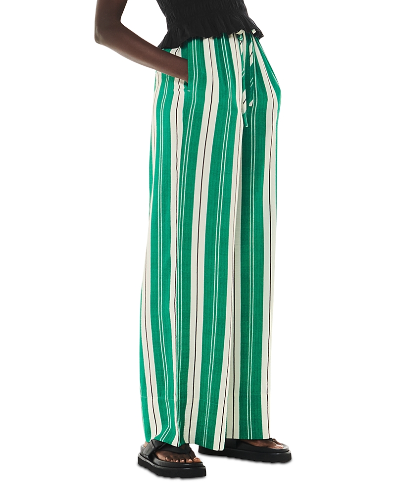 Whistles Womens Multi-coloured Bridget Stripe-pattern Maxi-length Woven Trousers In Green Multi