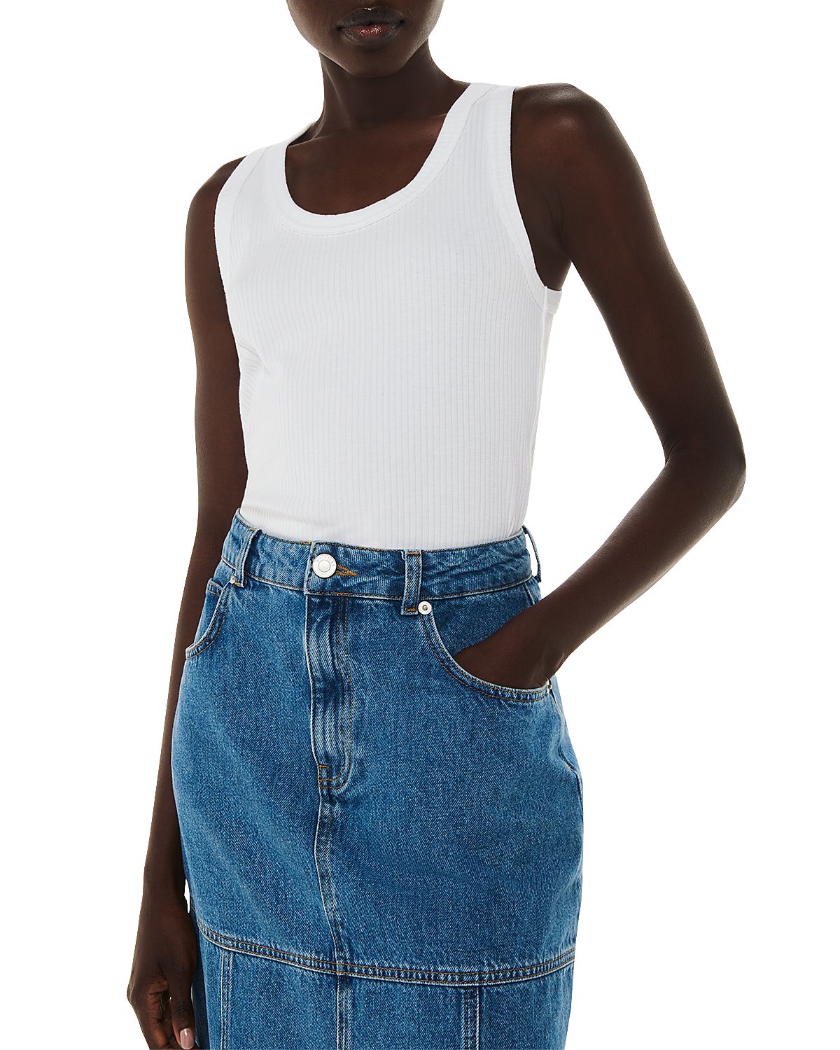 Whistles Ultimate Scoop Ribbed Tank Top