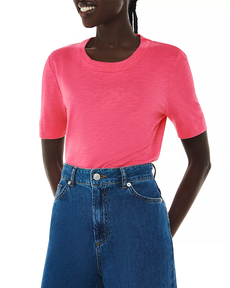 Whistles Rosa Cotton Double Trim Tee
