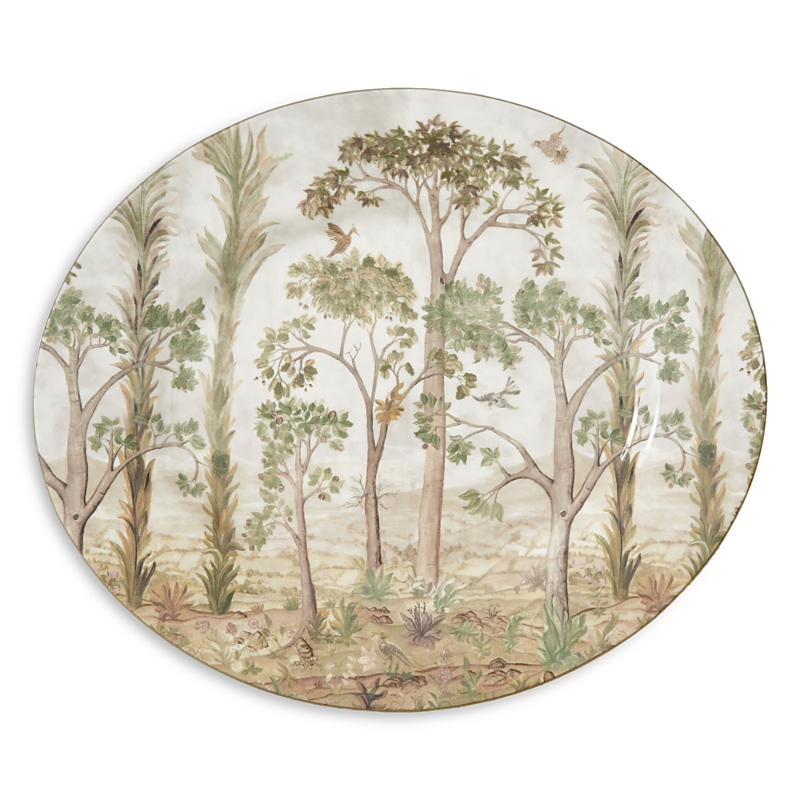 Spode Kit Kemp By Tall Trees Oval Platter 14 In Green/brown