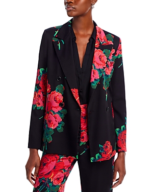 Shop Libertine Seville Rose Double Breasted Blazer In Black Multi