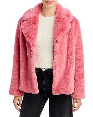 Apparis Milly Faux Fur Coat In Pink