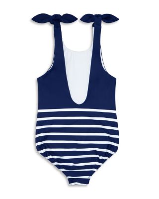 Girls' Breton Striped Tie Knot One Piece Swimsuit - Baby, Little Kid, Big Kid
