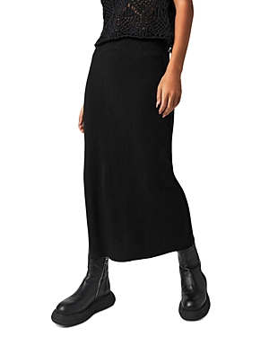 Free People Golden Hour Midi Sweater Skirt In Black