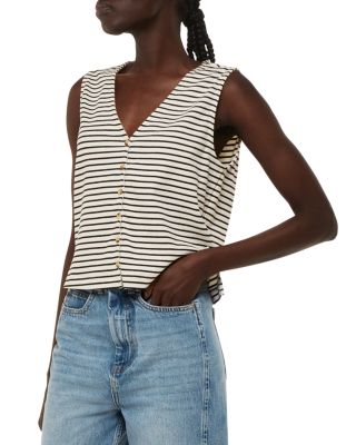 Whistles - Ribbed Button Front Tank Top