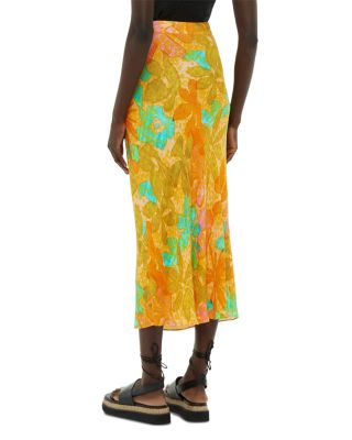 Side Button Midi Skirt