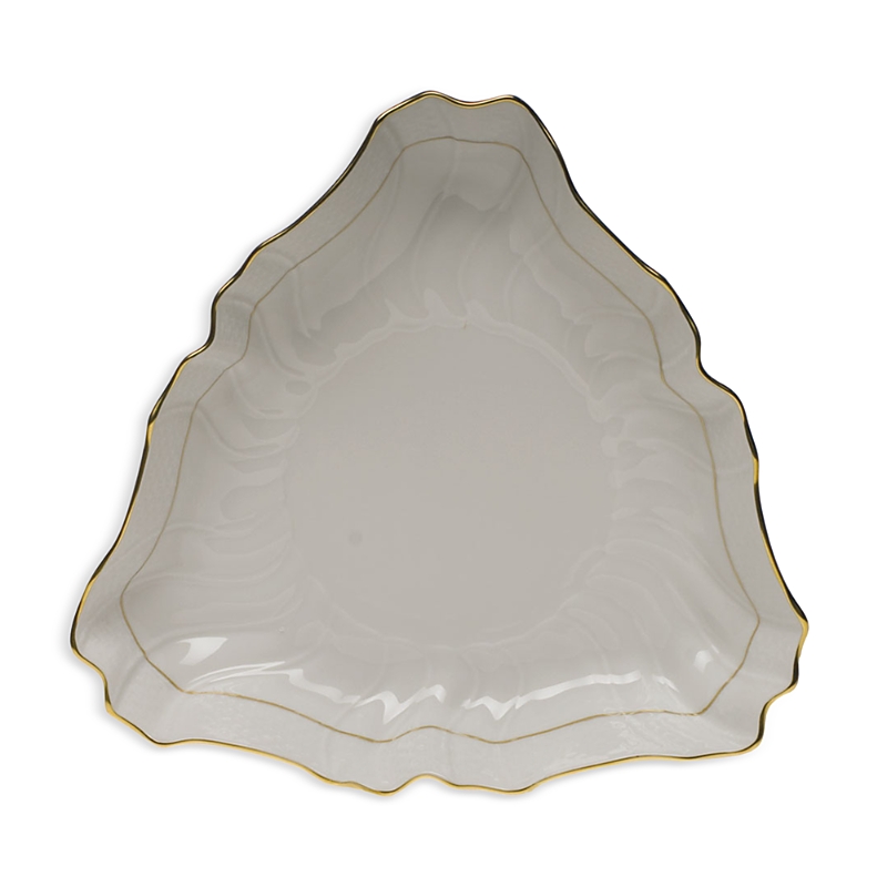 Herend Golden Edge Triangle Dish In Gold