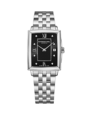 Shop Raymond Weil Toccata Diamond Bracelet Watch, 23mm X 28mm In Black/silver