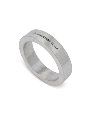 ALLSAINTS - Logo Band Ring in Sterling Silver