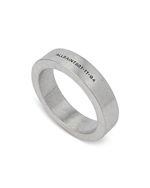 Logo Band Ring in Sterling Silver