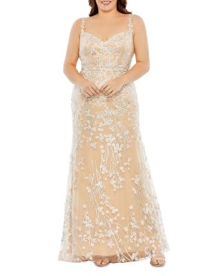 Mac Duggal Crystal Embellished Embroidered Floral Gown | Bloomingdale's