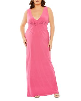 Mac Duggal - Jersey V-Neck Cutout Gown