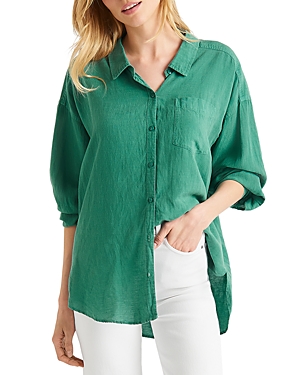 Splendid Bailey Oversize Line Blend Button-up Shirt In Oasis