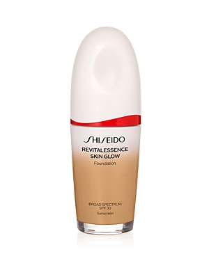Shop Shiseido Revitalessence Skin Glow Foundation 1 Oz. In 350 Maple - Balanced Tone For Medium-tan Skin