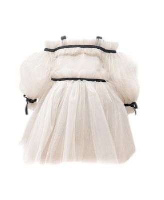 Girls' Coco Caramel Tulle Dress with Sheer Puff Tulle Sleeves - Baby, Little Kid, Big Kid