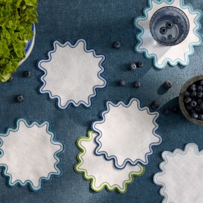 Wave 6" Round Cocktail Napkins, Set of 6 