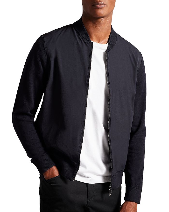 Ted Baker Polnat Knitted Hybrid Zip Up Jacket | Bloomingdale's