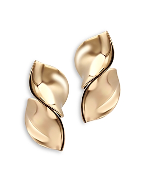 Pasquale Bruni 18k Rose Fold Feel Leaf Earrings In Rose Gold