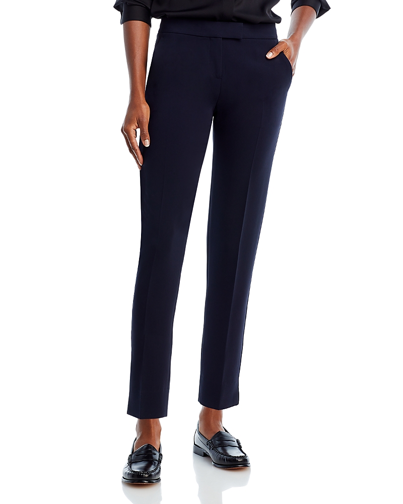 Theory Ibbey Womens Crepe Office Dress Pants In Deep Navy