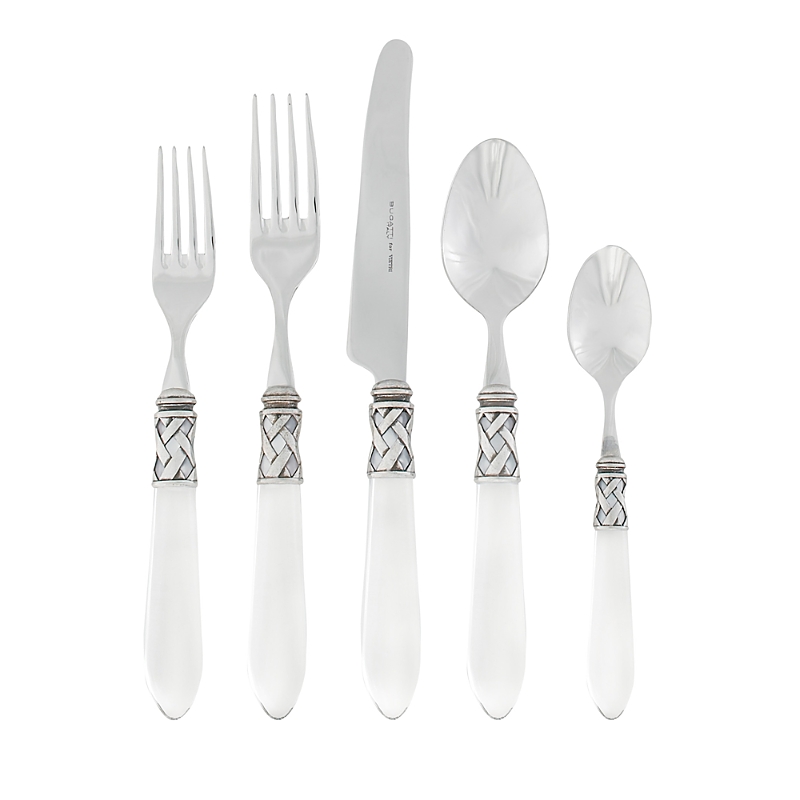 Vietri Aladdin Antique White 20 Piece Flatware Set In Natural